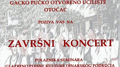 Photo of Završni koncert polaznika seminara glazbeno-plesne kulture dinarskoga područja
