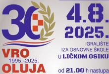 Photo of Grad Gospić 4. kolovoza u Ličkom Osiku organizira proslavu Oluje – evo programa