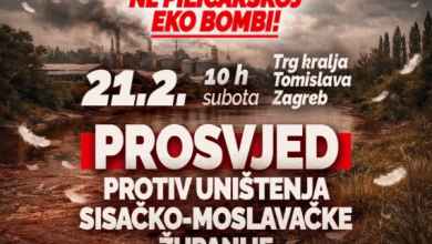 Photo of „Stop pilićarskoj eko-bombi!“ – Veliki prosvjed u Zagrebu protiv megafarme kod Siska