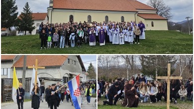 Photo of Mladi iz cijele biskupije nosili križ 12 kilometara, s njima je hodao i biskup Medo